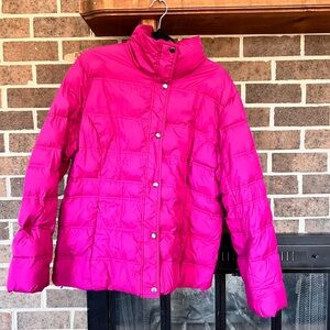 Lands' End Vibrant Pink Puffer Jacket